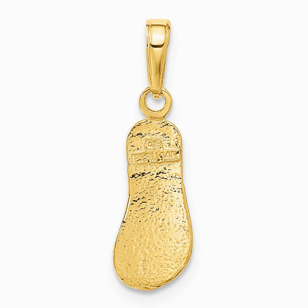 10K / 14K Yellow Gold Single Flip-Flop Pendant - Product Photo