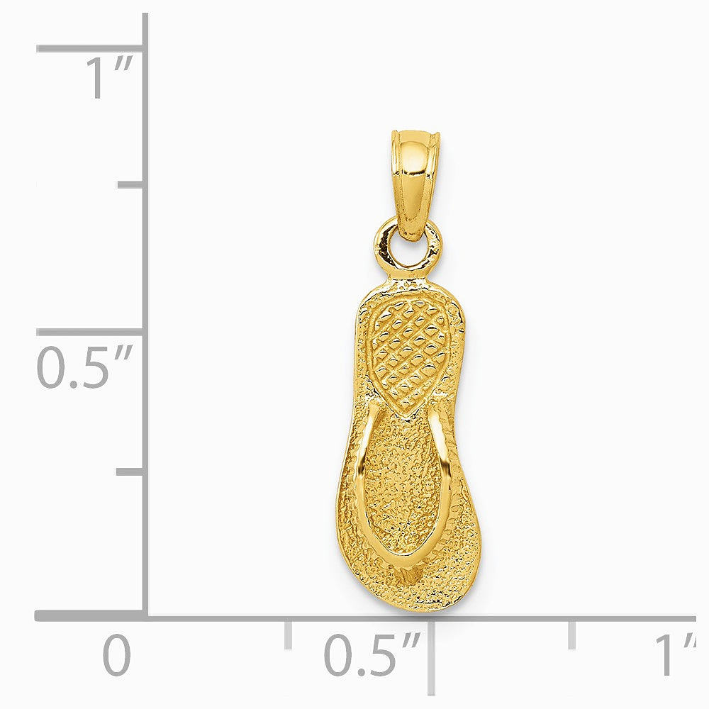 10K / 14K Yellow Gold Single Flip-Flop Pendant - Product Photo