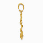 10K / 14K Yellow Gold 3-D Anchor with Shackle and Entwined Rope Pendant - Product Photo