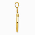 10K / 14K Yellow Gold 3D Fish Hook Pendant - Product Photo
