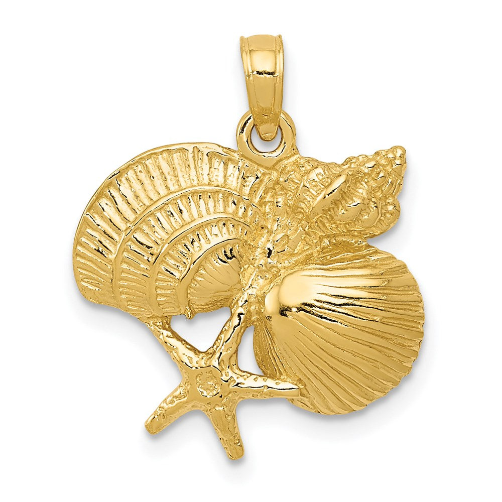 14k Four Shell Cluster Pendant - Product Photo