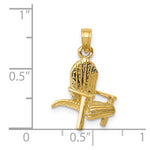 14K 3D Adirondack Beach Chair Pendant - Product Photo