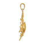 14k Stone Crab with Claw Extended Pendant - Product Photo