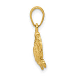 10K / 14K Yellow Gold Blue Crab Pendant - Product Photo