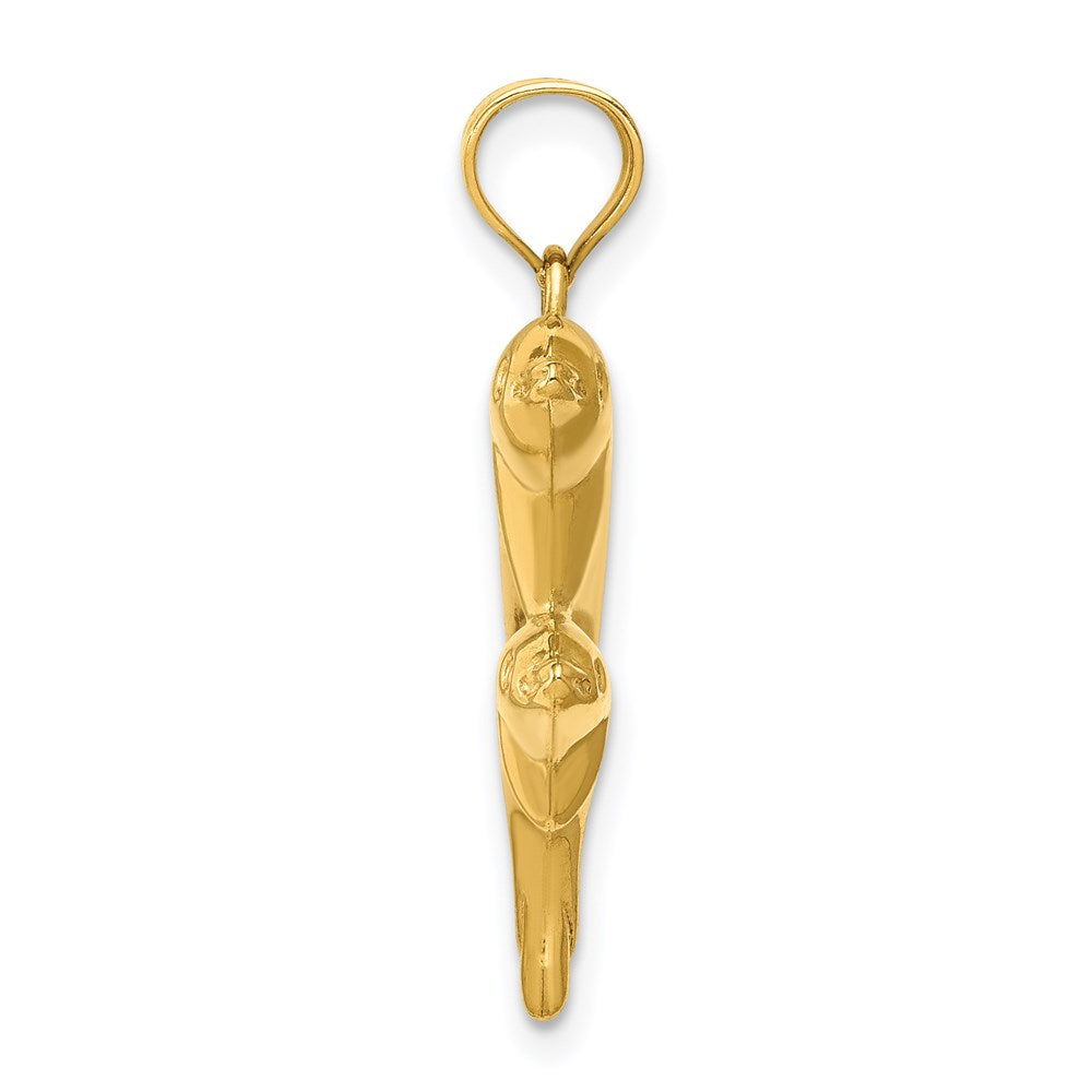 14k Dolphin Pair Pendant - Product Photo