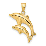14k Dolphin Pair Pendant - Product Photo