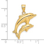 14k Dolphin Pair Pendant - Product Photo