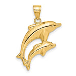 14k Dolphin Pair Pendant - Product Photo