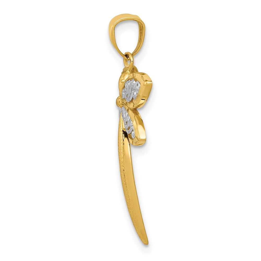 14k with Rhodium Dragonfly Pendant - Product Photo