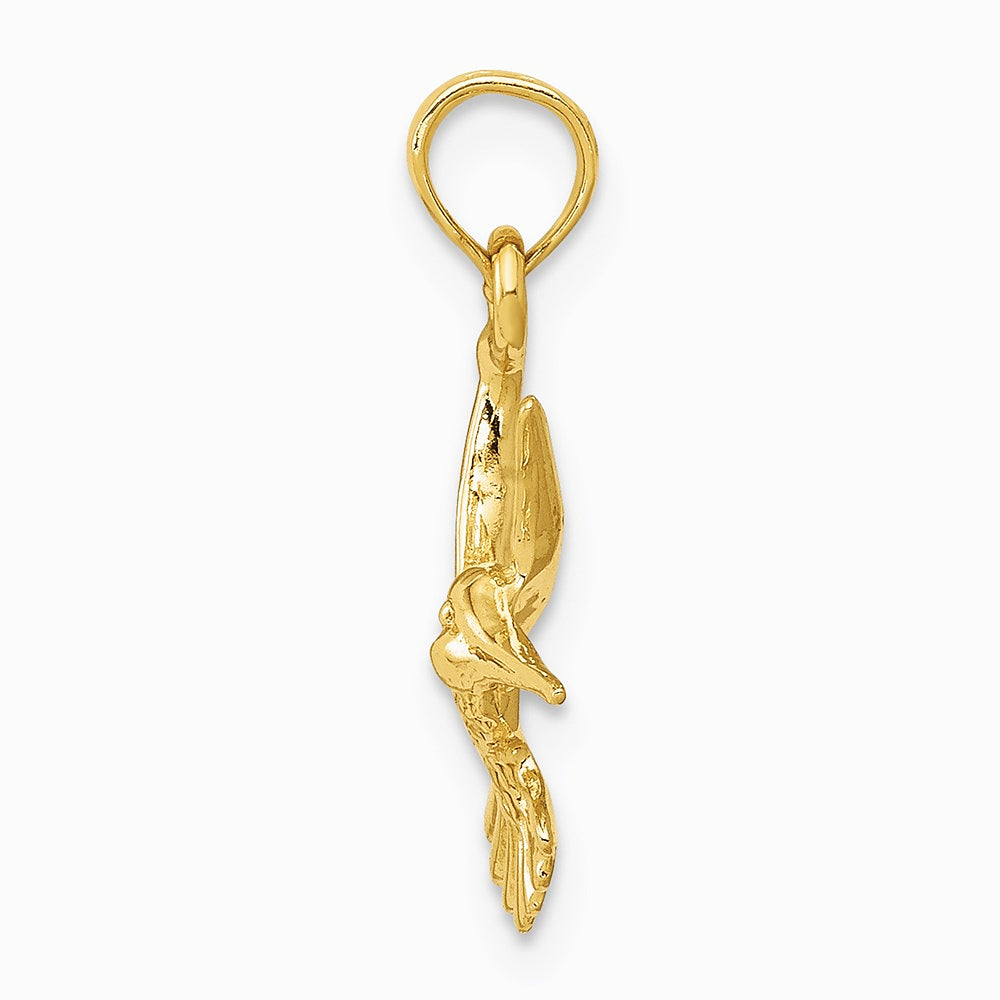 10K / 14K Yellow Gold Hummingbird Charm - Product Photo