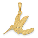 10K / 14K Yellow Gold Hummingbird in Flight Pendant - Product Photo