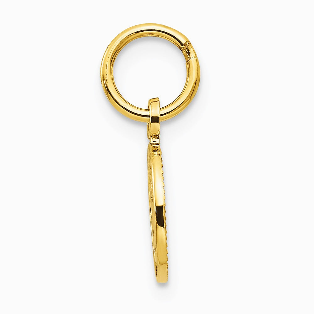14K Yellow Gold Small Polished Angel Charm - Product Photo