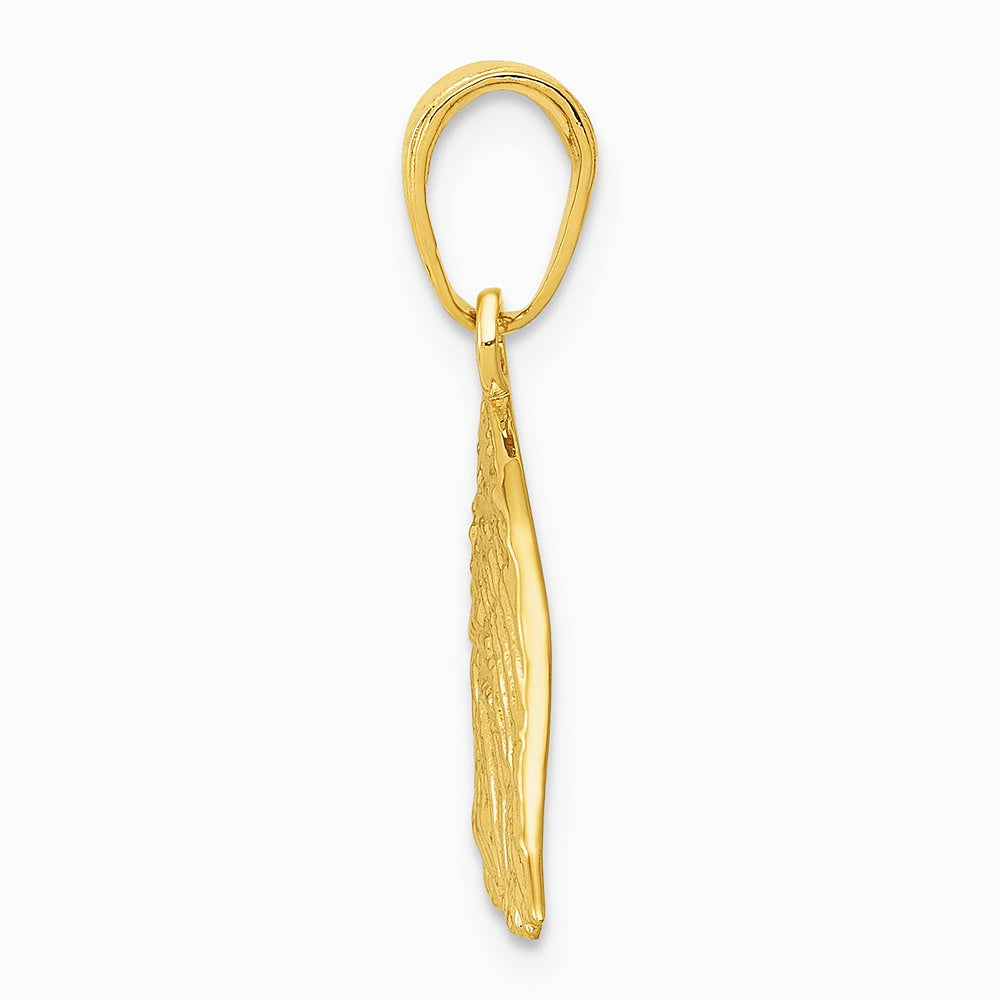 10K / 14K Yellow Gold Eagle Head Pendant - Product Photo
