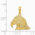 10K / 14K Yellow Gold Eagle Head Pendant - Product Photo