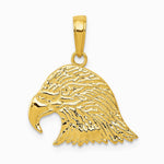 10K / 14K Yellow Gold Eagle Head Pendant - Product Photo