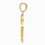 14K Yellow & Rhodium w/ Rhodium Owl Pendant - Product Photo