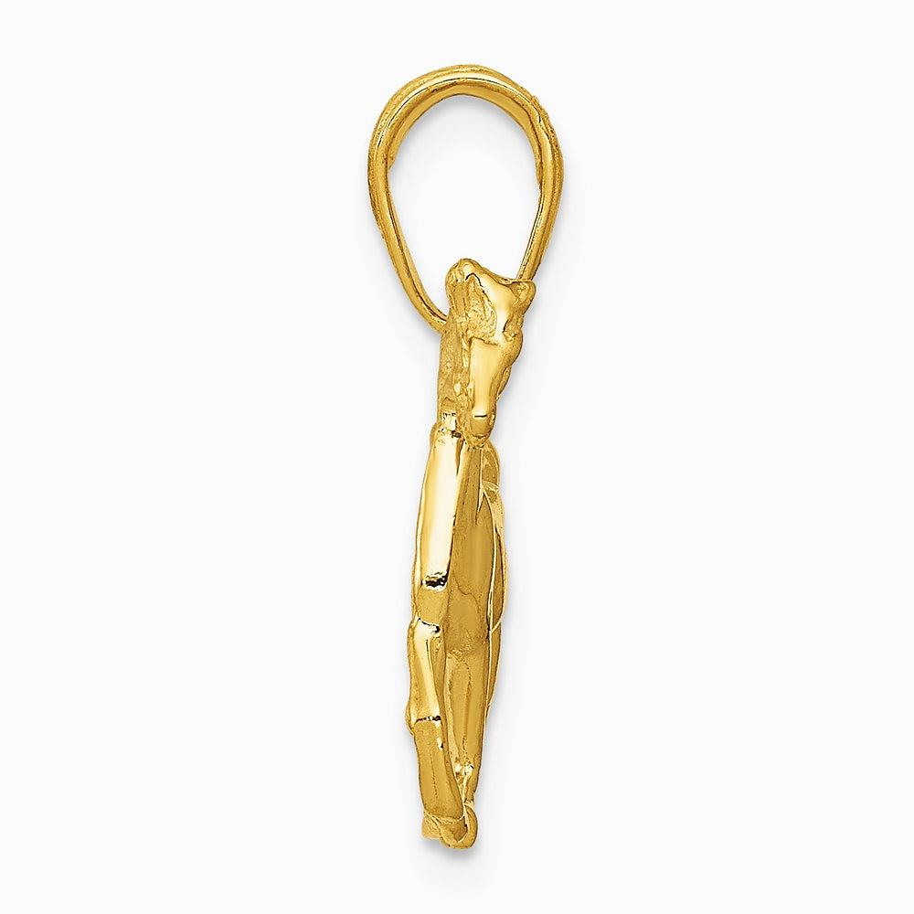 10K / 14K Yellow Gold Standing Horse Pendant - Product Photo