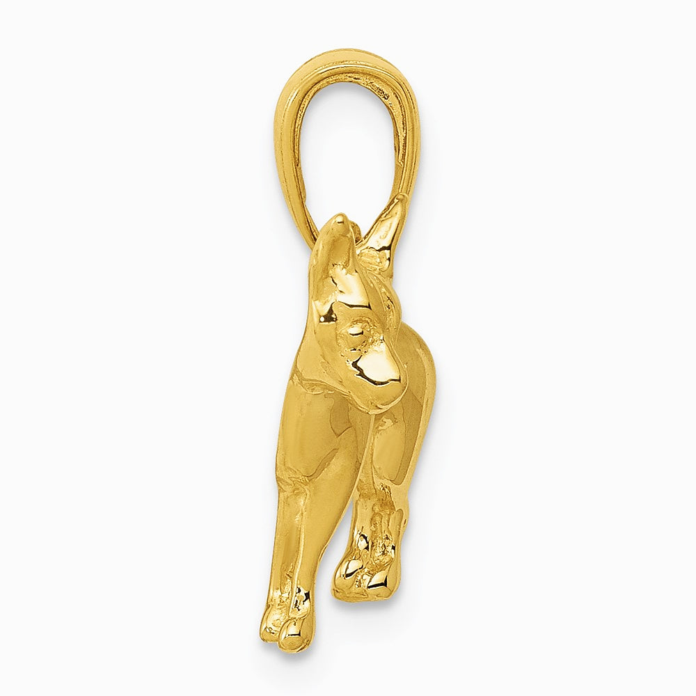10K / 14K Yellow Gold Chihuahua Dog Pendant - Product Photo