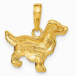 10K / 14K Yellow Gold Springer Spaniel Dog Pendant - Product Photo