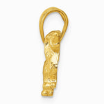 10K / 14K Yellow Gold Long-Haired Dachshund Dog Pendant - Product Photo
