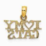 10K / 14K Yellow Gold I HEART MY CATS Charm - Product Photo