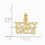 10K / 14K Yellow Gold I HEART MY CATS Charm - Product Photo