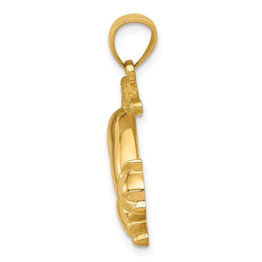 14k Stretching Cat Pendant - Product Photo