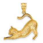 14k Stretching Cat Pendant - Product Photo