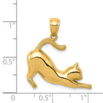 14k Stretching Cat Pendant - Product Photo
