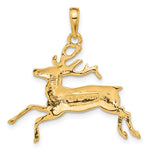 14k Deer Running Pendant - Product Photo