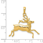 14k Deer Running Pendant - Product Photo