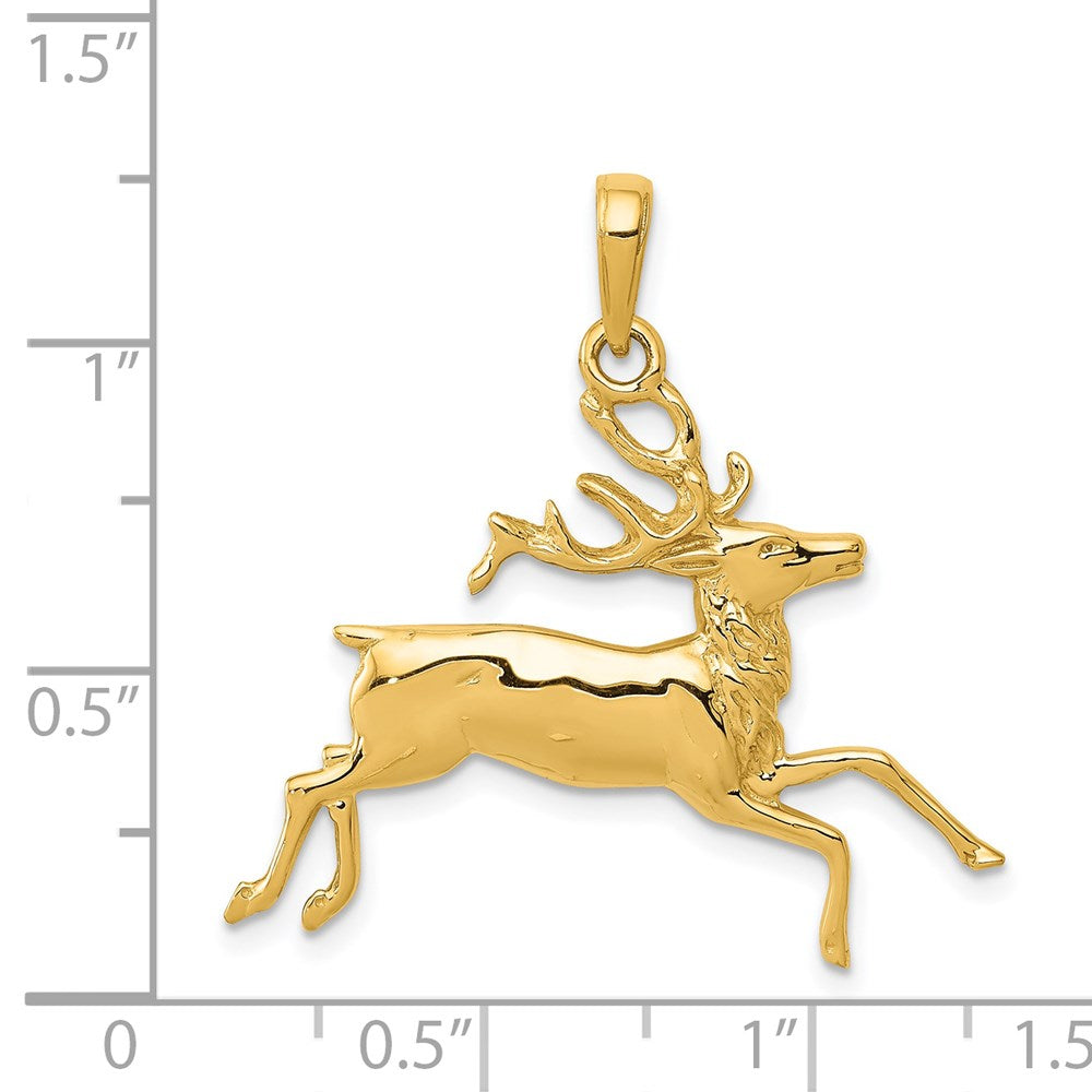 14k Deer Running Pendant - Product Photo