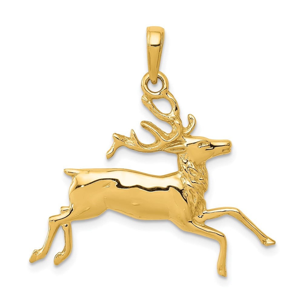 14k Deer Running Pendant - Product Photo