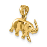 10K / 14K Yellow Gold 3-D Elephant Pendant - Product Photo