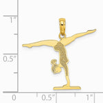 10K / 14K Yellow Gold Gymnastics Floor Pendant - Product Photo