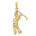 14k 3-D Golfer in Swing Charm - Product Photo