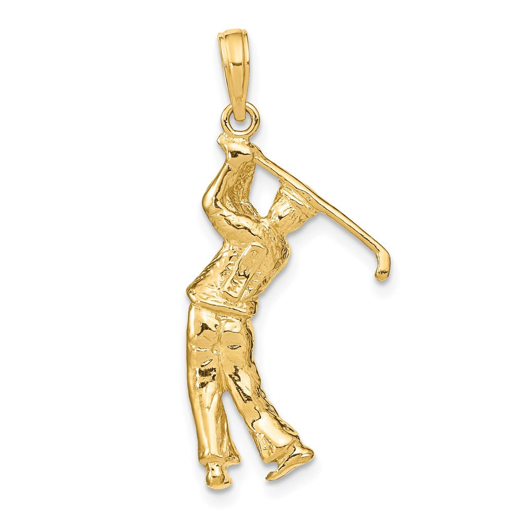 14k 3-D Golfer in Swing Charm - Product Photo