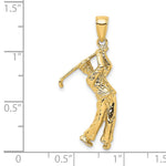 14k 3-D Golfer in Swing Charm - Product Photo