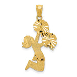 14k Diamond Cut Cheerleader Charm - Product Photo