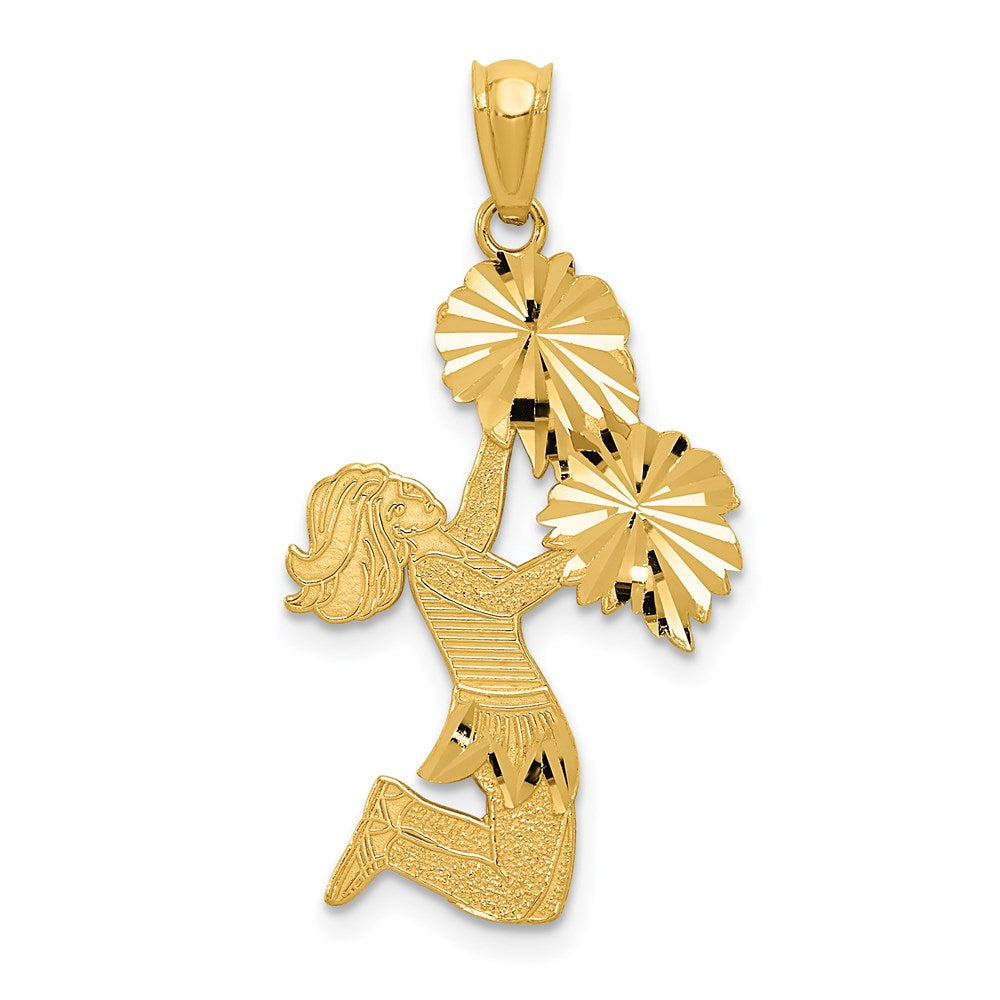 14k Diamond Cut Cheerleader Charm - Product Photo