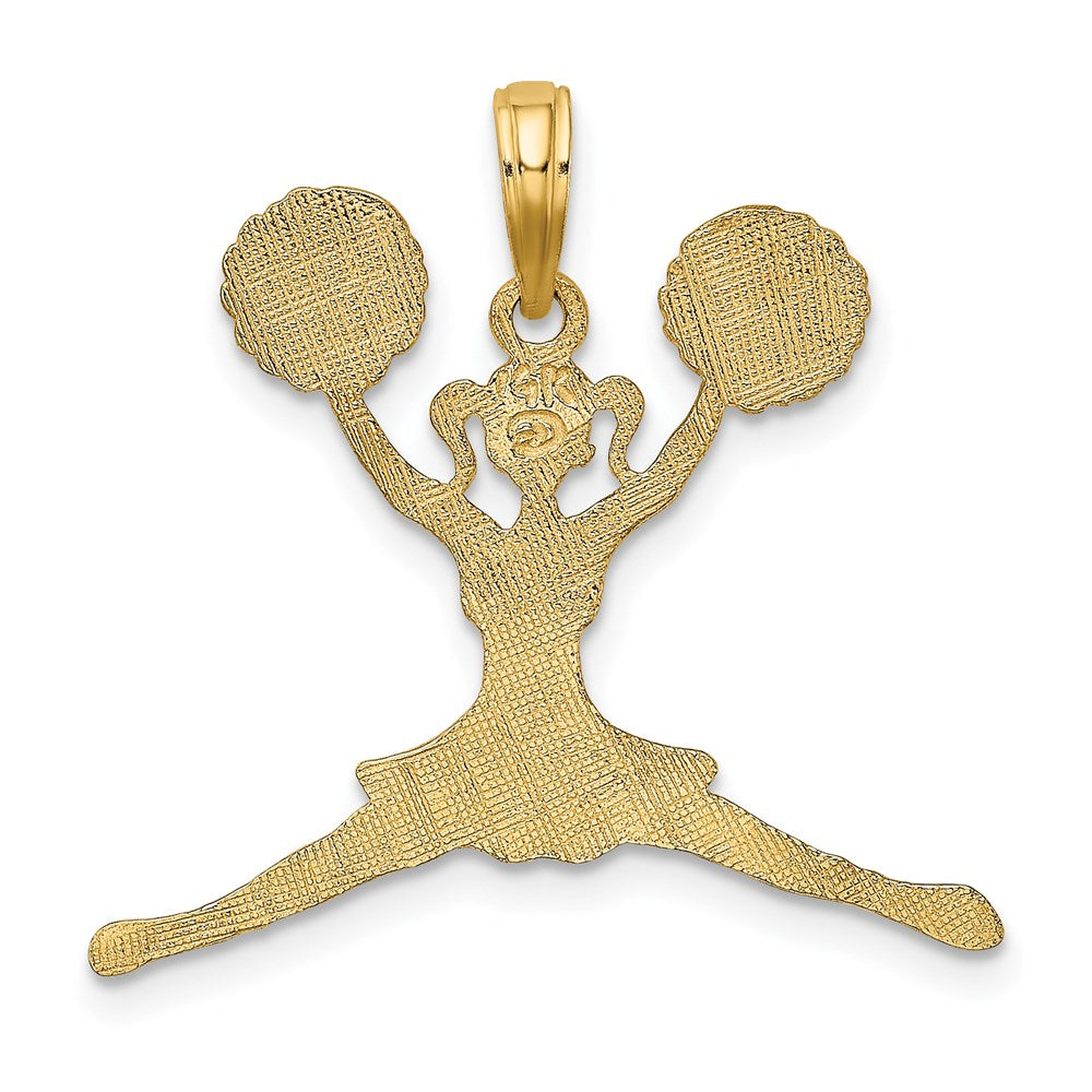 14k Cheerleader Jumping with Pom-Poms Charm - Product Photo