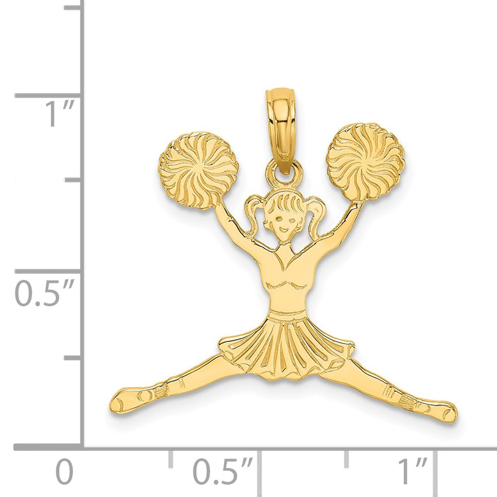 14k Cheerleader Jumping with Pom-Poms Charm - Product Photo