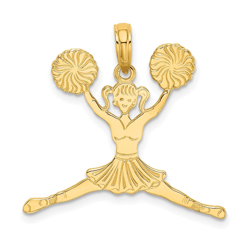 14k Cheerleader Jumping with Pom-Poms Charm - Product Photo