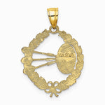 10K / 14K Yellow Gold Dart Board and Darts in Leaf Design Charm - Product Photo