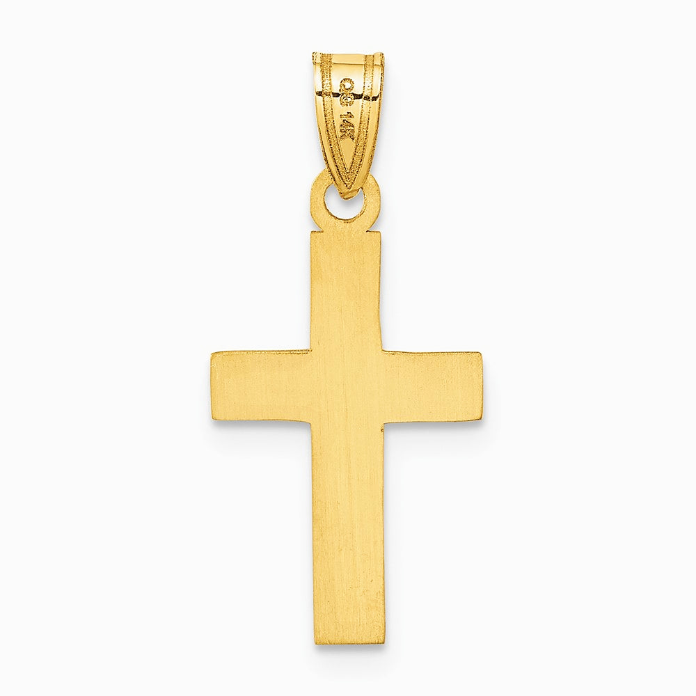 10K / 14K Yellow Gold Polished Cross Charm - Product Photo