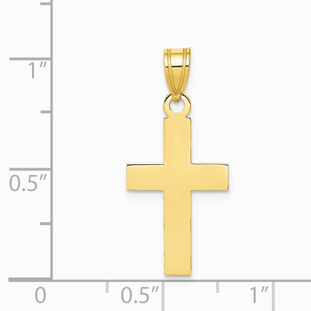 10K / 14K Yellow Gold Polished Cross Charm - Product Photo