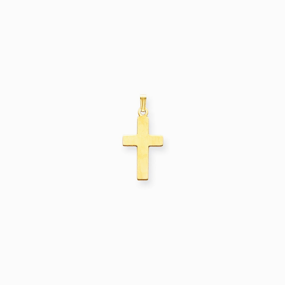 10K / 14K Yellow Gold Polished Cross Charm - Product Photo