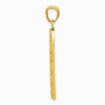14K Yellow Gold Diamond-cut Filigree Cross Pendant - Product Photo