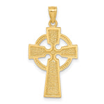 14K Yellow Gold Diamond-cut Celtic Cross Pendant - Product Photo