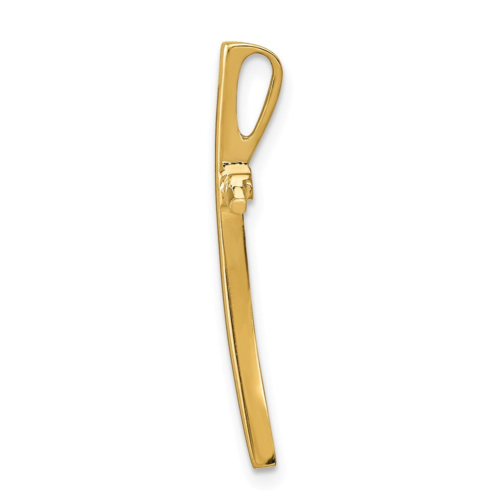 14K Polished Curved Cross Chain Slide - Product Photo